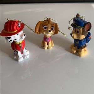 New! 3 pcs. Paw patrol ornaments -2.5-4” length